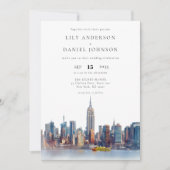Invitation Destination Skyline New York Tout en un Mariage (Devant)