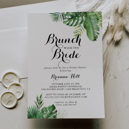 Invitation Destination Tropical Brunch avec la douche de mari