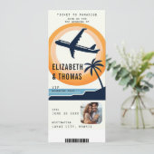 Invitation Destination Tropical Embarquement Mariage photo mo (Debout devant)