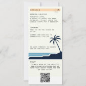 Invitation Destination Tropical Embarquement Mariage photo mo (Dos)