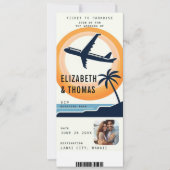 Invitation Destination Tropical Embarquement Mariage photo mo (Devant)