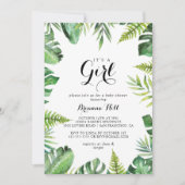 Invitation Destination Tropical Green C'est un Baby shower de (Devant)