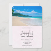 Invitation Destination Tropicale Belle Plage Anniversaire (Devant)