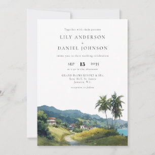 Invitation Destination tropicale des Caraïbes pour un mariage