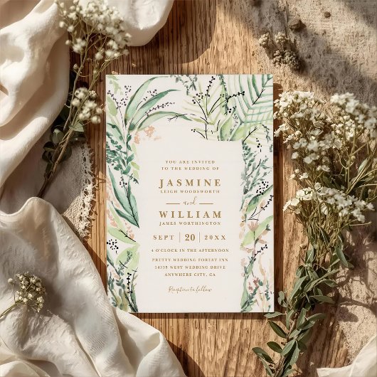 Invitation Destination Tropicale Élégante Mariage Code QR