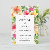 Invitation Destination Tropicale Mariage Floral Enregistrer L (Debout devant)