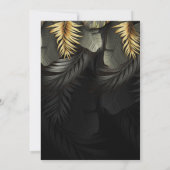 Invitation Destination Tropicale Noir et Or Mariage Invita (Dos)