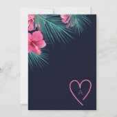 Invitation Destination tropicale rose néon Itinéraire d'anniv (Dos)