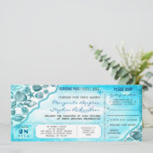 Invitation destination turquoise billets de mariage invitatio (Debout devant)