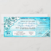 Invitation destination turquoise billets de mariage invitatio (Devant)
