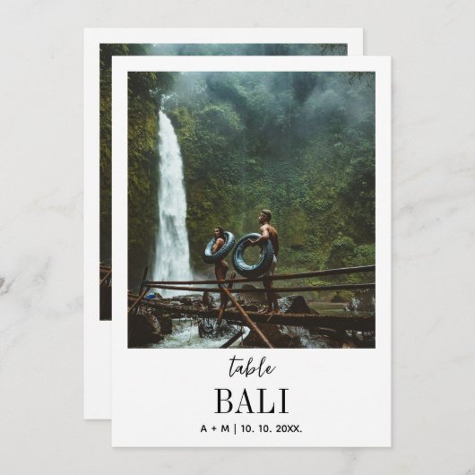 Invitation Destination Voyage Photo Élégant Mariage moderne (Devant / Derrière)