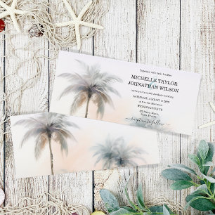 Invitation Destination Wedding Beach Tropical Island Palm