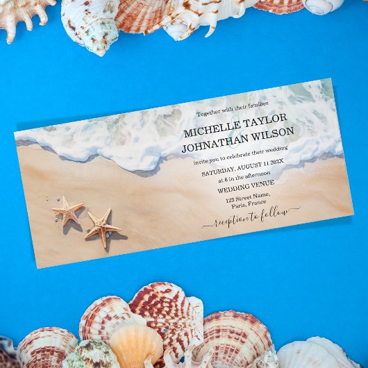 Invitation Destination Wedding Beach Tropical Island Starfish