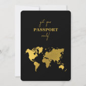 Invitation Destination Wedding World Passport Black Gold (Devant)