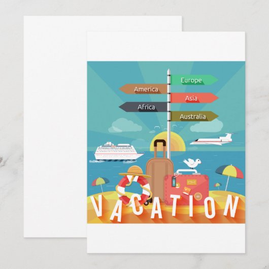 Invitation Destinations de vacances (Devant / Derrière)