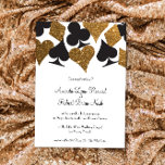 Invitation Destiny Las Vegas Mariage Inviter Faux Gold Partie<br><div class="desc">Parfait pour un mariage de Vegas dans une petite chapelle au large de la bande, tout ce dont vous avez besoin est l'amour et un témoin ou deux ! Ce faire-part de mariage présente une parties scintillant en faux or et des costumes de carte noire sur un arrière - plan...</div>