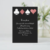 Invitation Destiny Las Vegas Réception Rose Gold Pailleté (Debout devant)