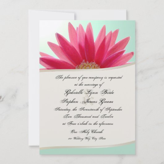 Invitation Destiny Pink Gerbera (Dos)