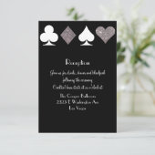 Invitation Destiny Vegas Réception Faux Argent Paillettes (Debout devant)