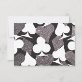 Invitation Destiny Vegas Réception Faux Argent Paillettes (Dos)