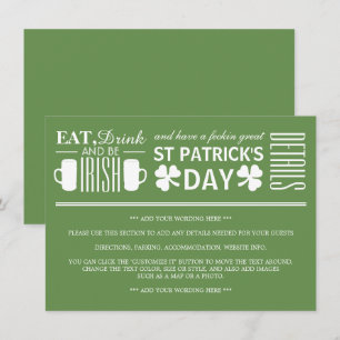 Invitation Détail de la Saint-Patrick irlandais Trèfle et Biè