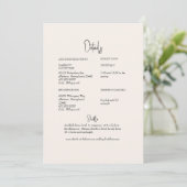 Invitation Détail de mariage à la verdure crème (Debout devant)