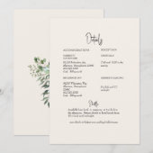 Invitation Détail de mariage à la verdure crème (Devant / Derrière)