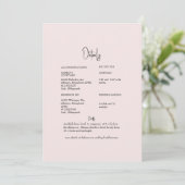 Invitation Détail de mariage au dos floral blush clair (Debout devant)