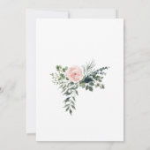Invitation Détail de mariage au dos floral blush clair (Dos)