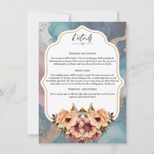 Invitation Détail de mariage élégant - Modèle modifiable (Devant)