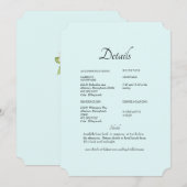 Invitation Détail de mariage floral d'hydrangea blanc écume d (Devant / Derrière)
