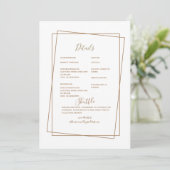 Invitation Détail de mariage formel Texte Or (Debout devant)