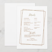 Invitation Détail de mariage formel Texte Or (Devant / Derrière)