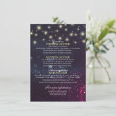 Invitation Détail de mariage Guirlandes de fleurs violettes s (Debout devant)