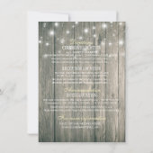 Invitation Détail de mariage Jarres de maçon en bois rustique (Dos)