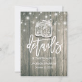 Invitation Détail de mariage Jarres en brique Lumière de cord (Devant)