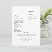 Invitation Détail de mariage simple moderne blanc (Debout devant)