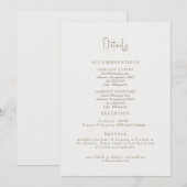 Invitation Détail de mariage simplement crème inclus dans l'e (Devant / Derrière)