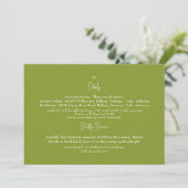 Invitation Détail de mariage vert (Debout devant)
