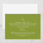 Invitation Détail de mariage vert (Devant / Derrière)