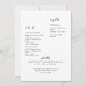 Invitation Détail du Mariage blanc simple et moderne (Devant)