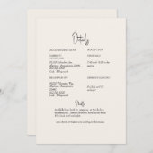 Invitation Détail du Mariage de crème (Devant / Derrière)