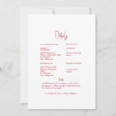 Invitation Détail du Mariage Floral Red & Blush (Devant)