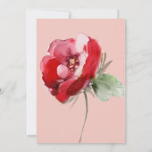 Invitation Détail du Mariage Floral Red & Blush (Dos)