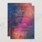 Invitation Détail du mariage Gorgeous Star Nebula Constellati (Devant / Derrière)