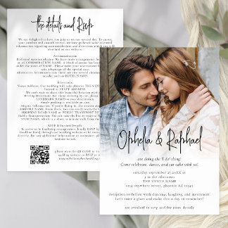 Invitation Détail du script de photo QR RSVP Mariage tout en 