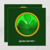 Invitation Détail shamrock du COEUR CÉLTIQUE DE SAINT PATRICK (Devant / Derrière)