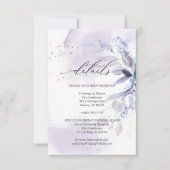 Invitation Détails 3 Feuillage élégant à l'aquarelle violet (Devant)