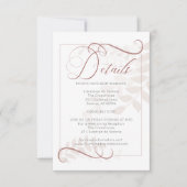 Invitation DÉTAILS | Accent épicé Feuille Mocha pâle en gros (Devant)