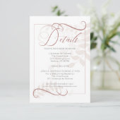 Invitation DÉTAILS | Accent épicé Feuille Mocha pâle en gros (Debout devant)